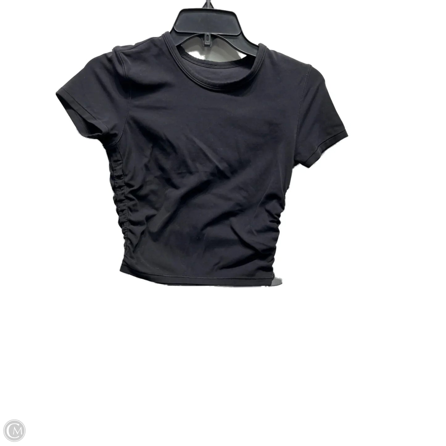 Athletic Top Short Sleeve By Lululemon In Black, Size: Xs