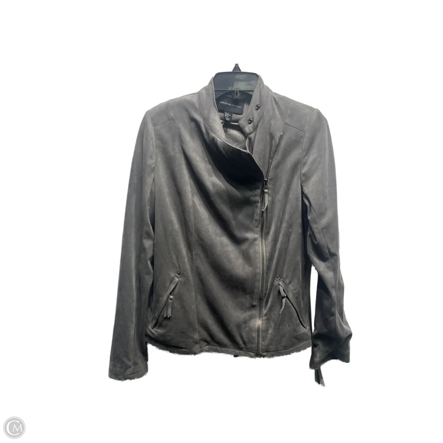 Jacket Moto By Adrienne Vittadini In Grey, Size: Xs