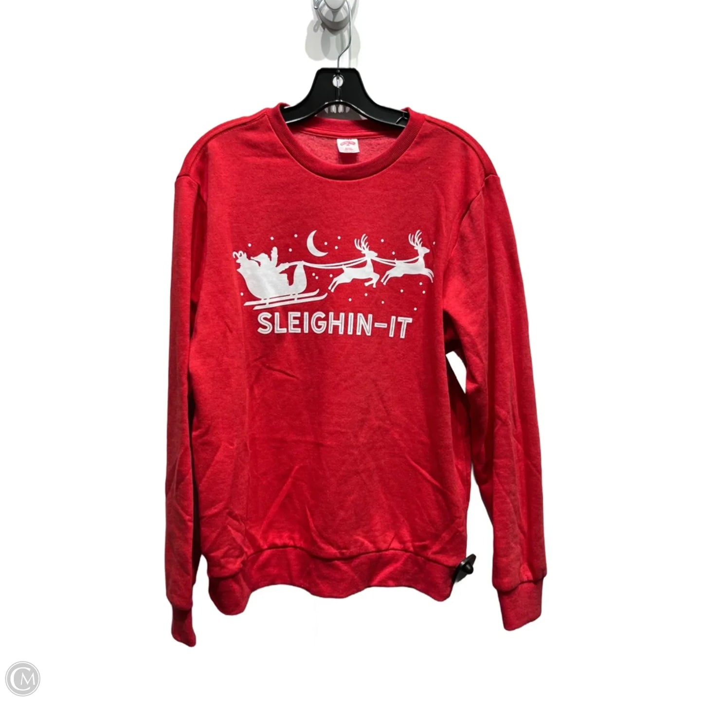 Sweatshirt Crewneck By Holiday Time In Red & White, Size: S