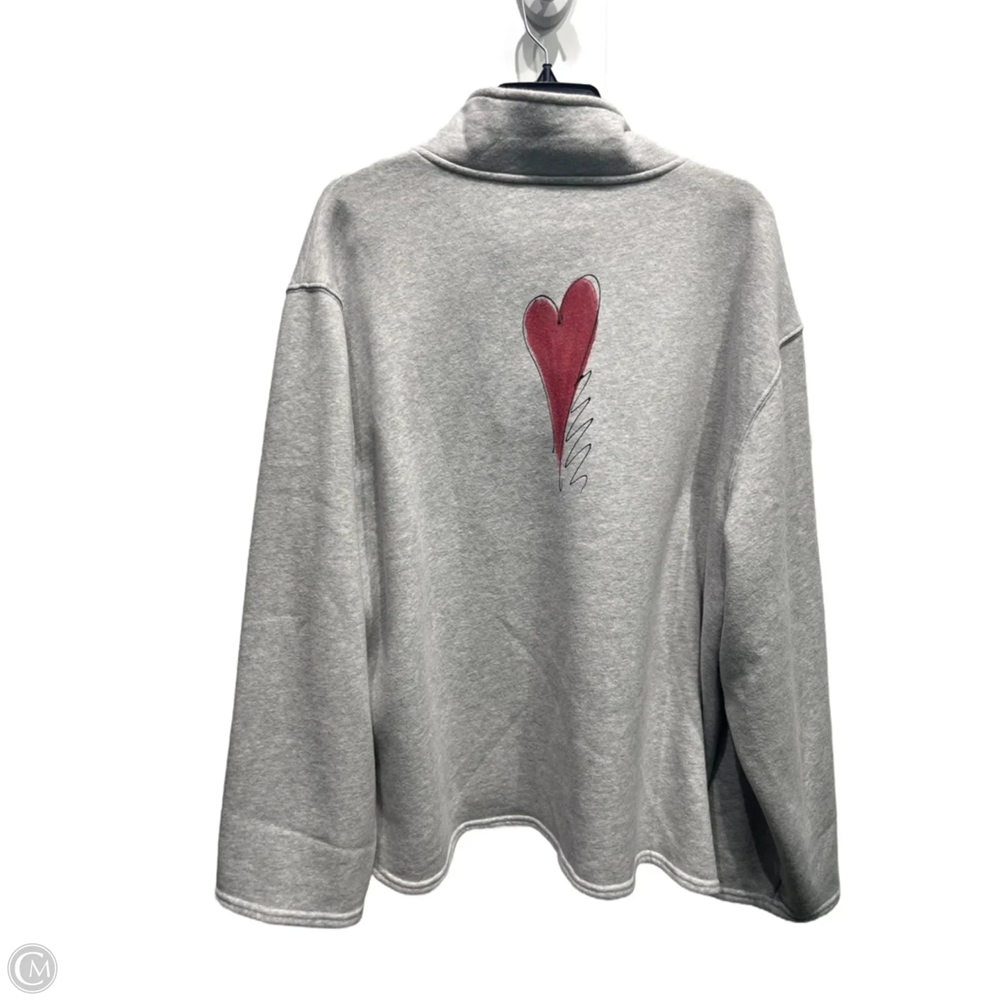 Sweatshirt Collar By  victoria In Grey & Red, Size: 2x