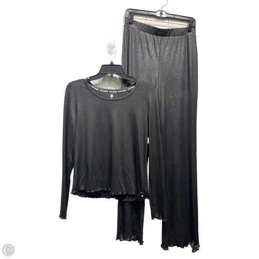 Pants Set 2pc By Steve Madden In Black & Silver, Size: M