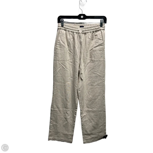 Pants Linen By J. Crew In Tan & White, Size: 0p
