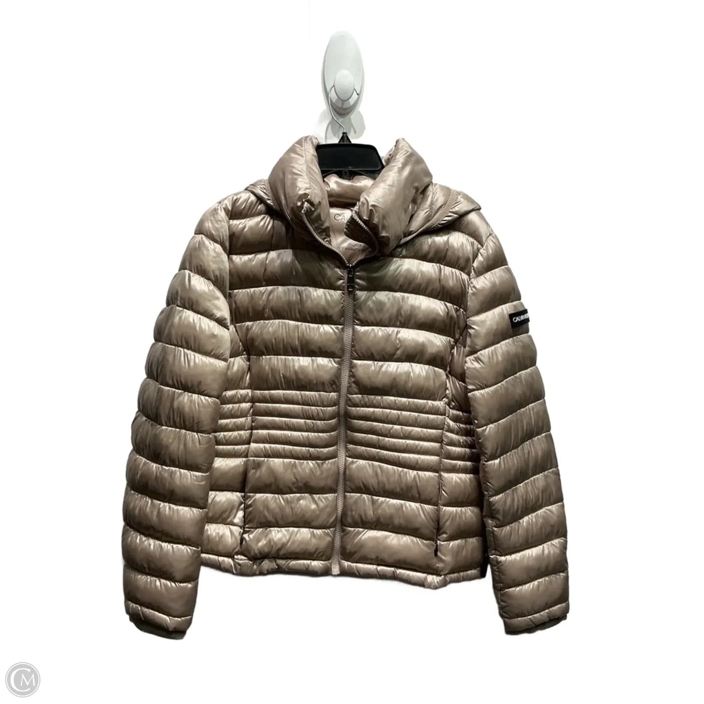 Jacket Puffer & Quilted By Calvin Klein In Tan, Size: Xl