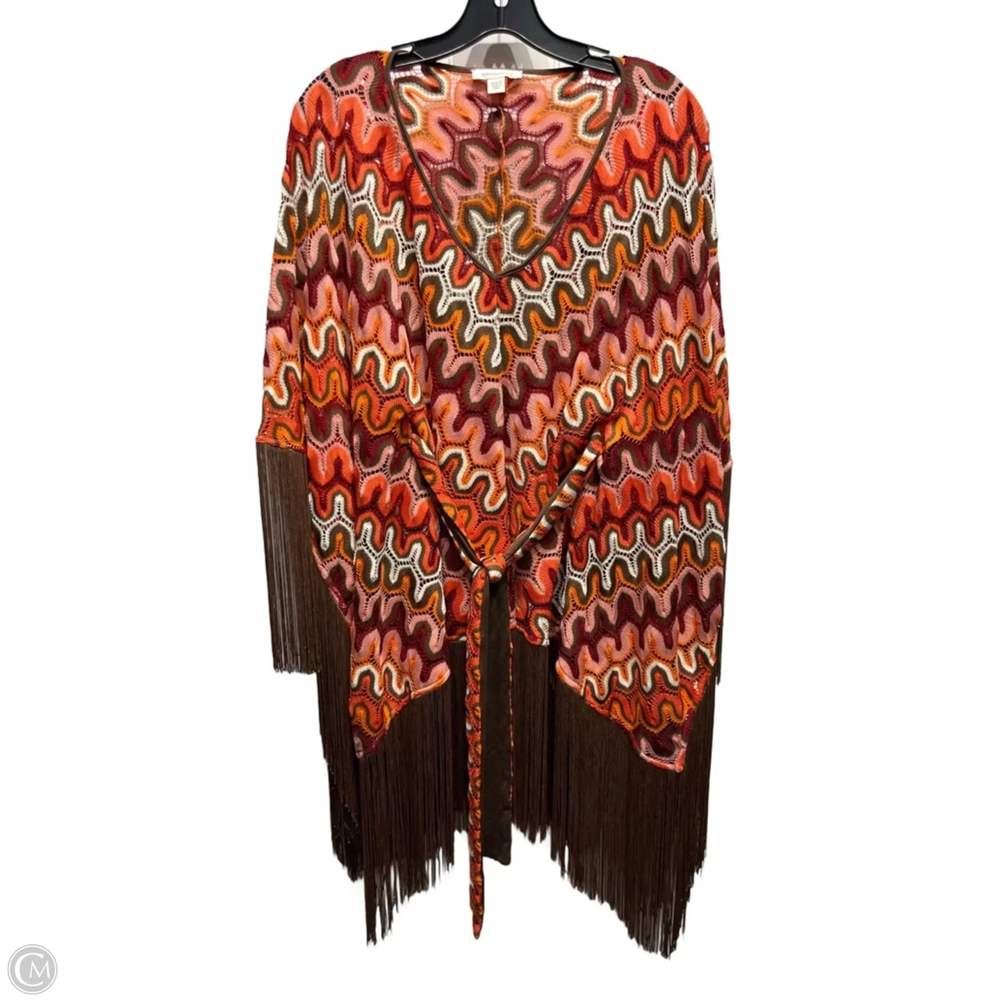 Top Short Sleeve By Boston Proper In Orange & Tan, Size: S