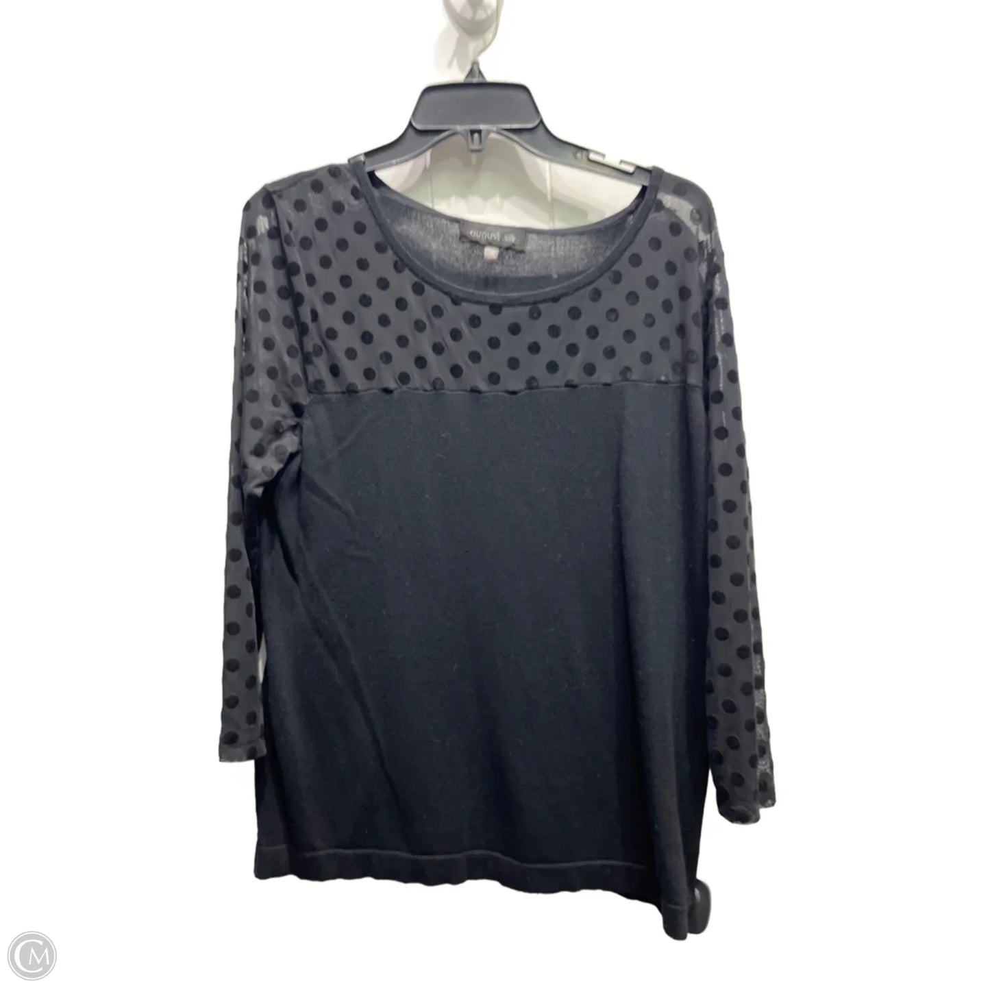 Top Long Sleeve By August Silk In Black, Size: Xl