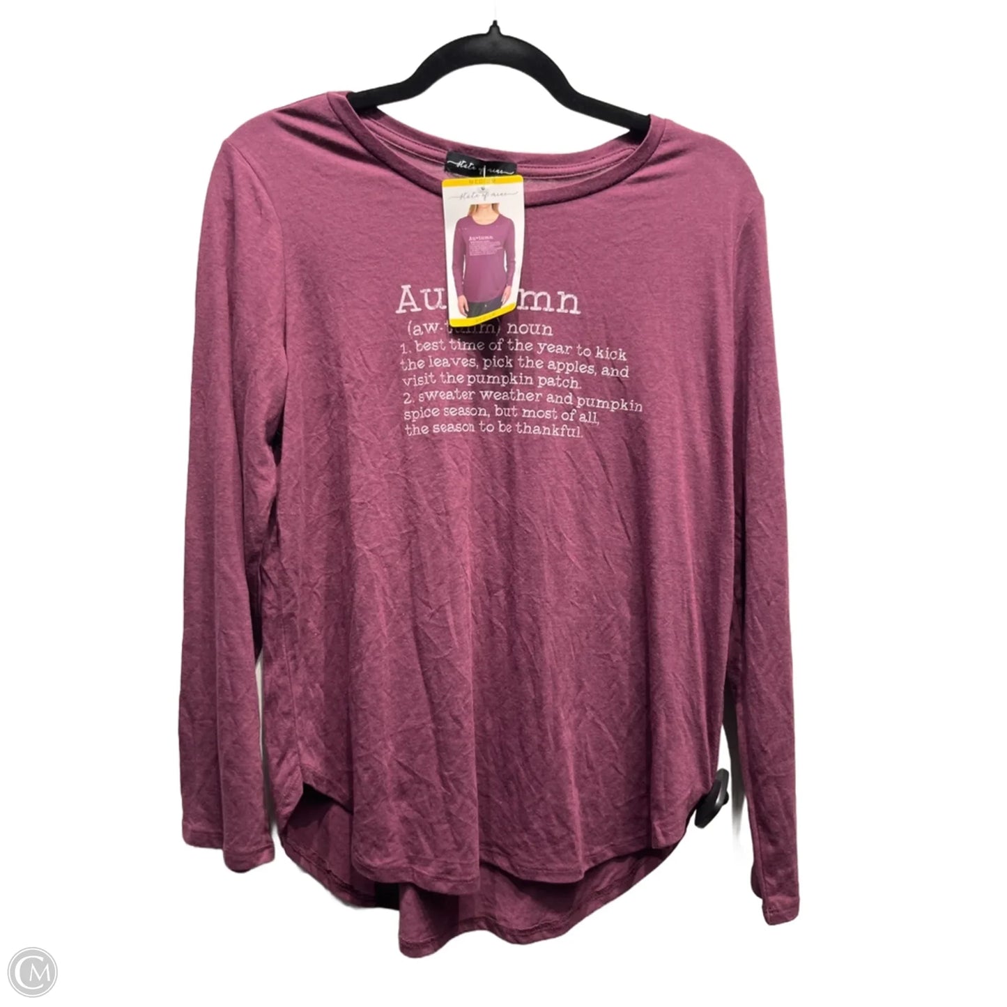 Top Long Sleeve Basic By State Of Mine In Purple, Size: M