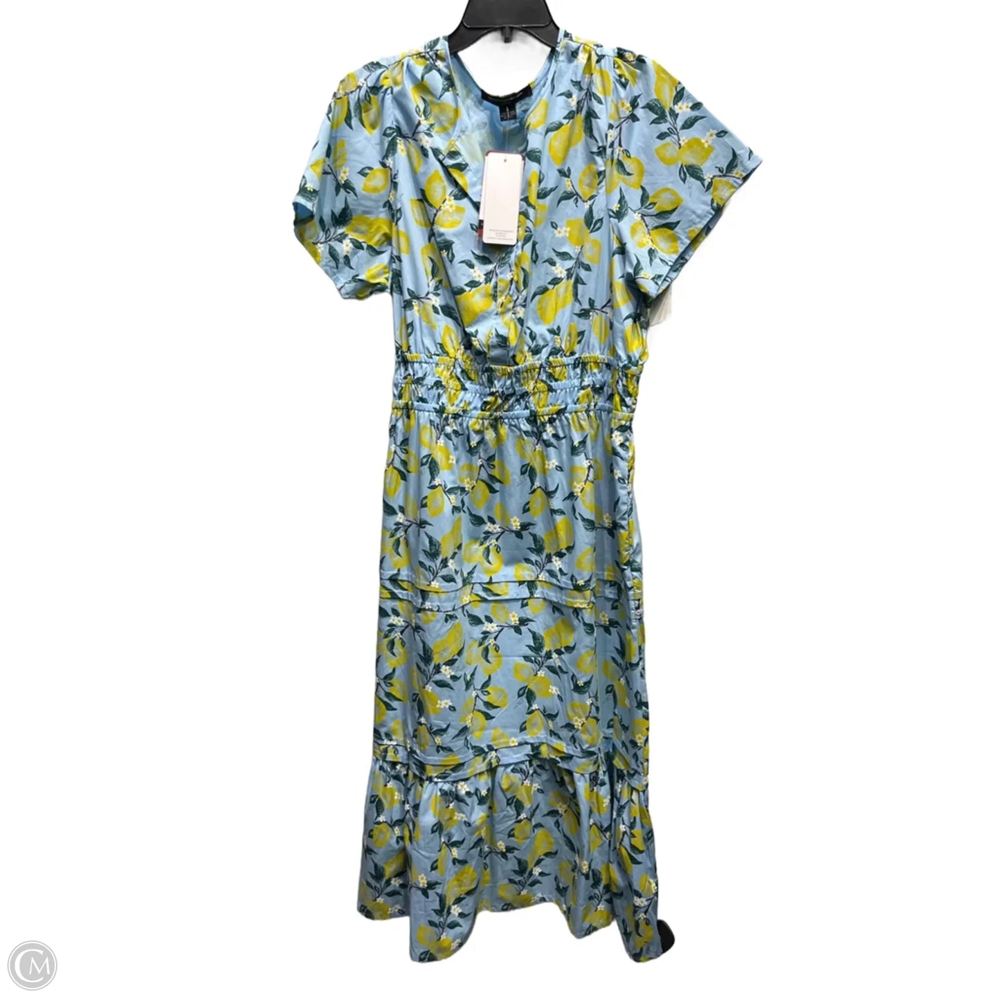 Dress Casual Maxi By French Connection In Blue & Yellow, Size: Xl