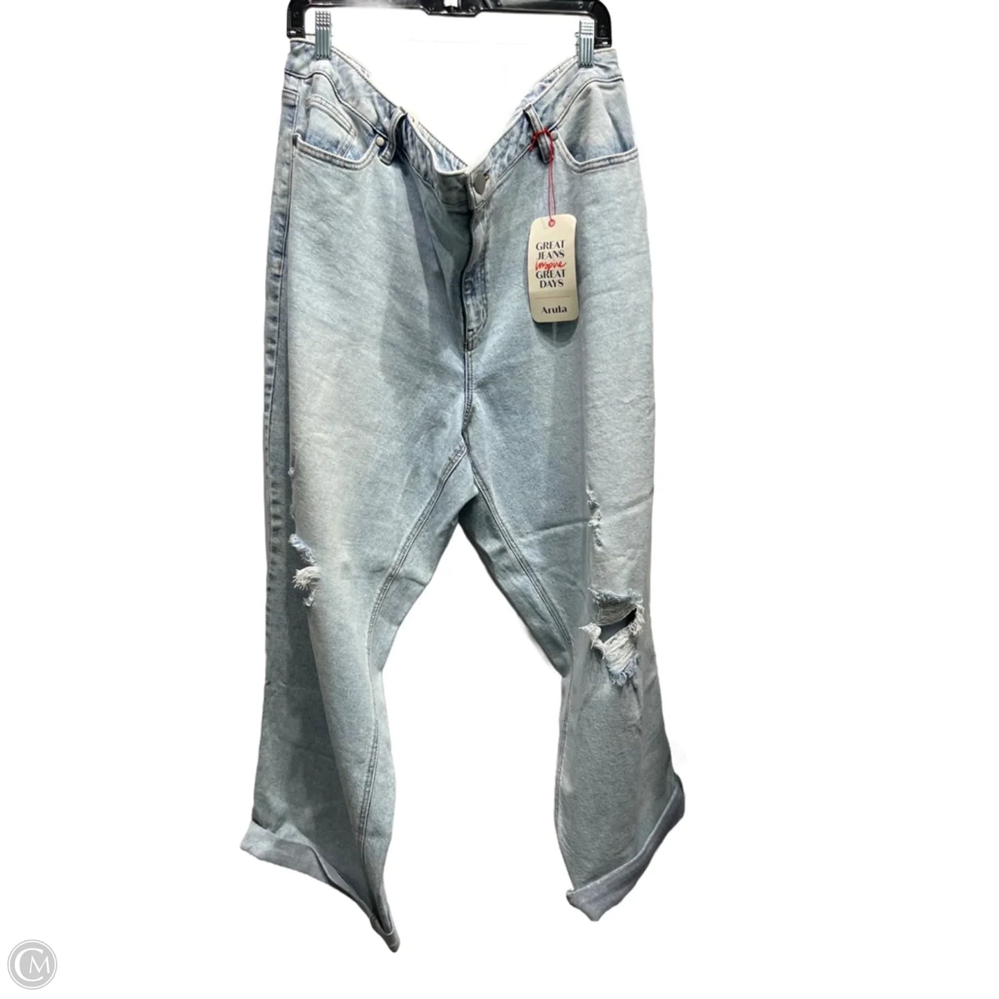 Jeans Straight By Arula In Blue Denim, Size: 22