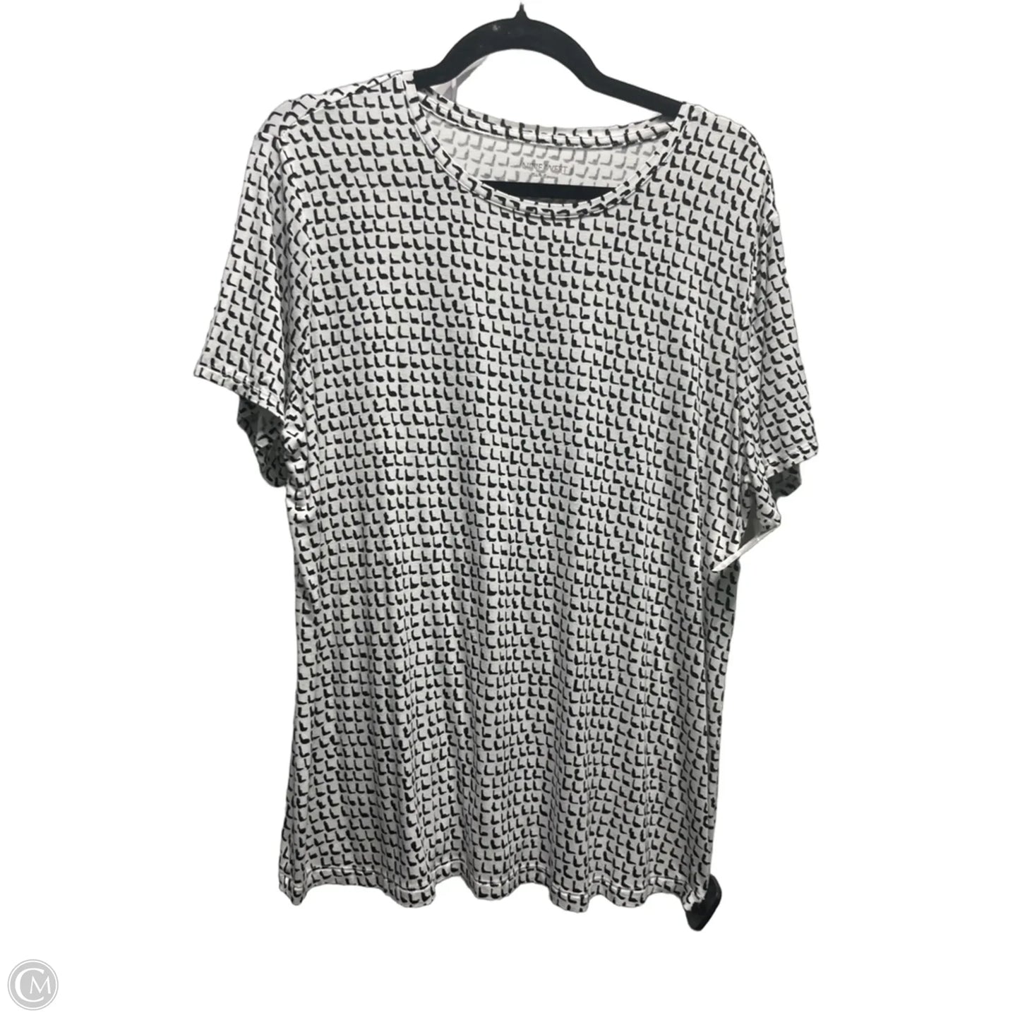 Top Short Sleeve By Nine West Apparel In Black & White, Size: Xl