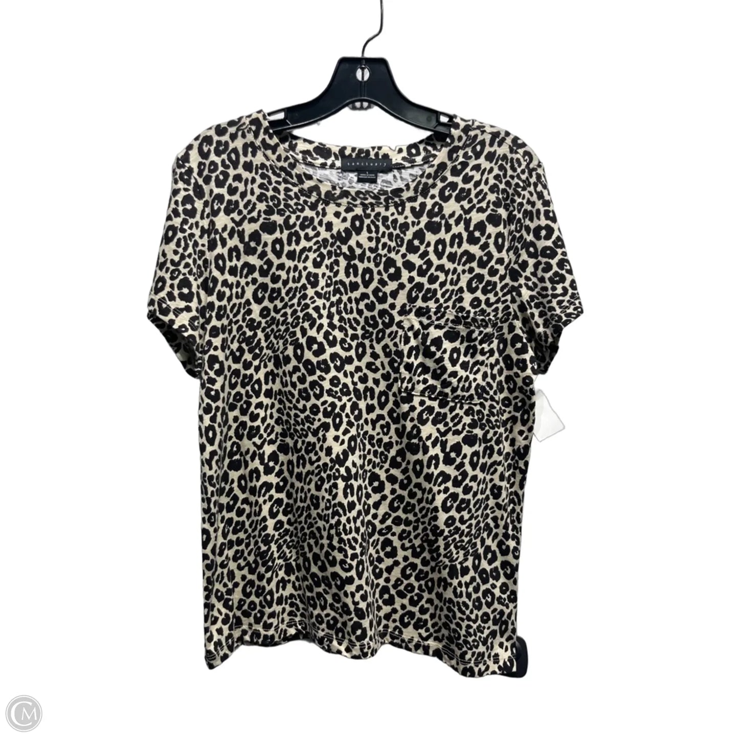 Top Short Sleeve By Sanctuary In Black & Cream, Size: L
