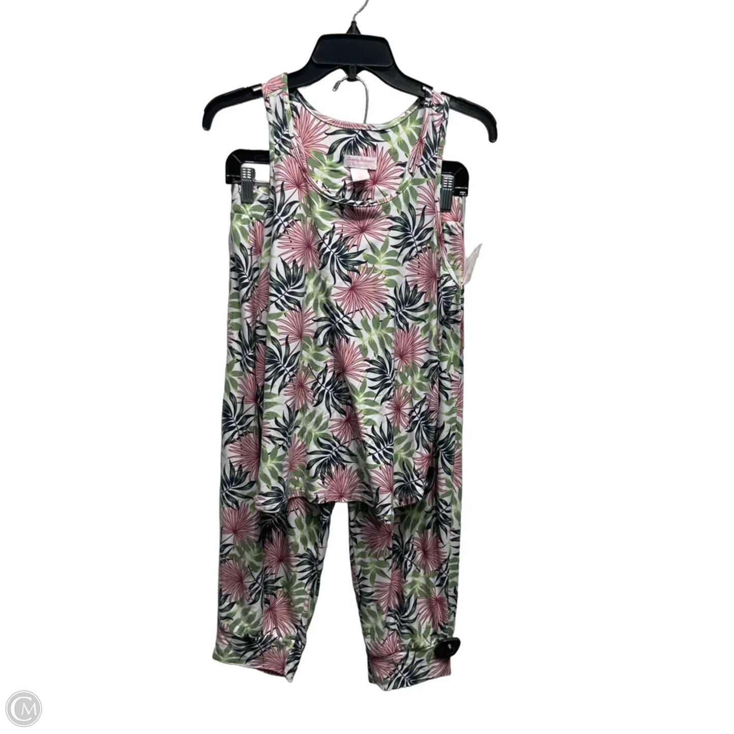 Pajamas 2pc By Tommy Bahama In Green & Pink, Size: M