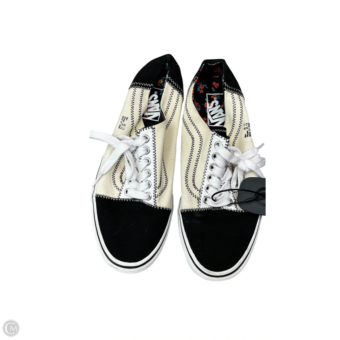 Shoes Sneakers By Vans In Black & Cream, Size: 9