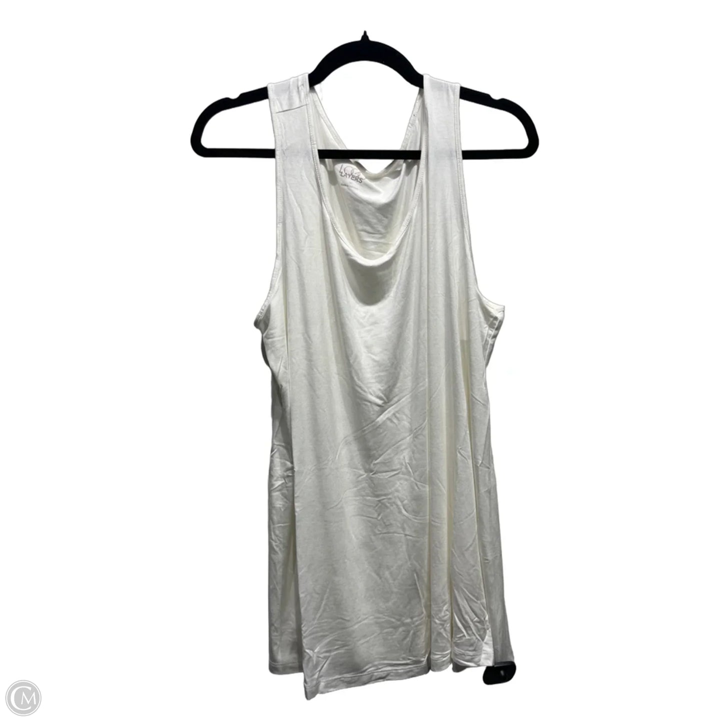 Top Sleeveless By Logo In White, Size: 1x