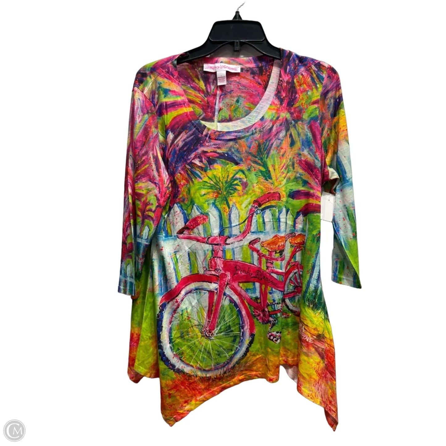 Top Long Sleeve By Leoma Lovegrove In Purple & Red, Size: L