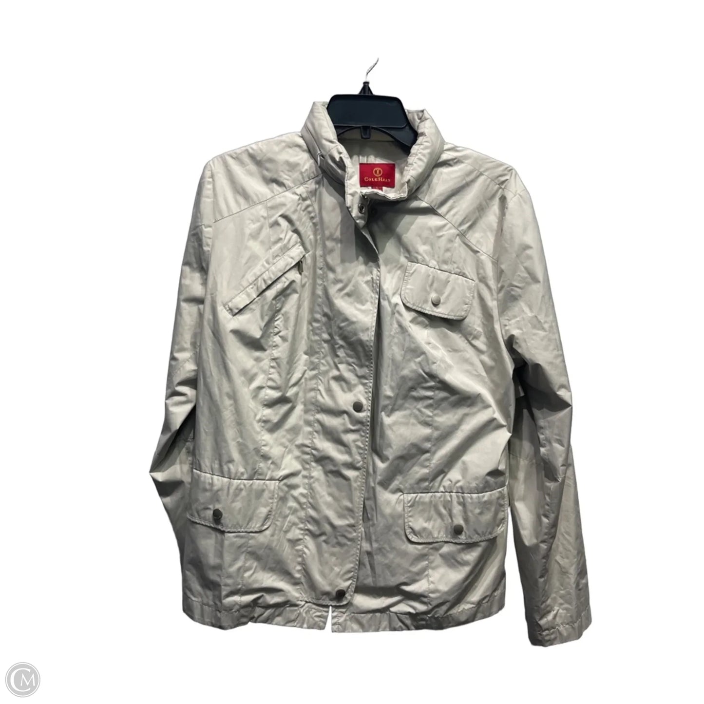 Jacket Windbreaker By Cole-haan In Tan, Size: L
