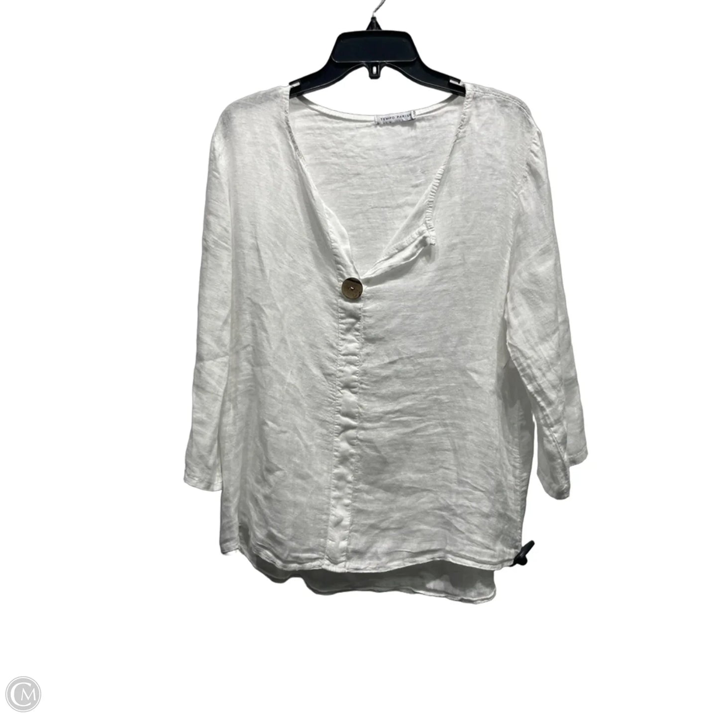 Top 3/4 Sleeve By Tempo Paris In White, Size: M