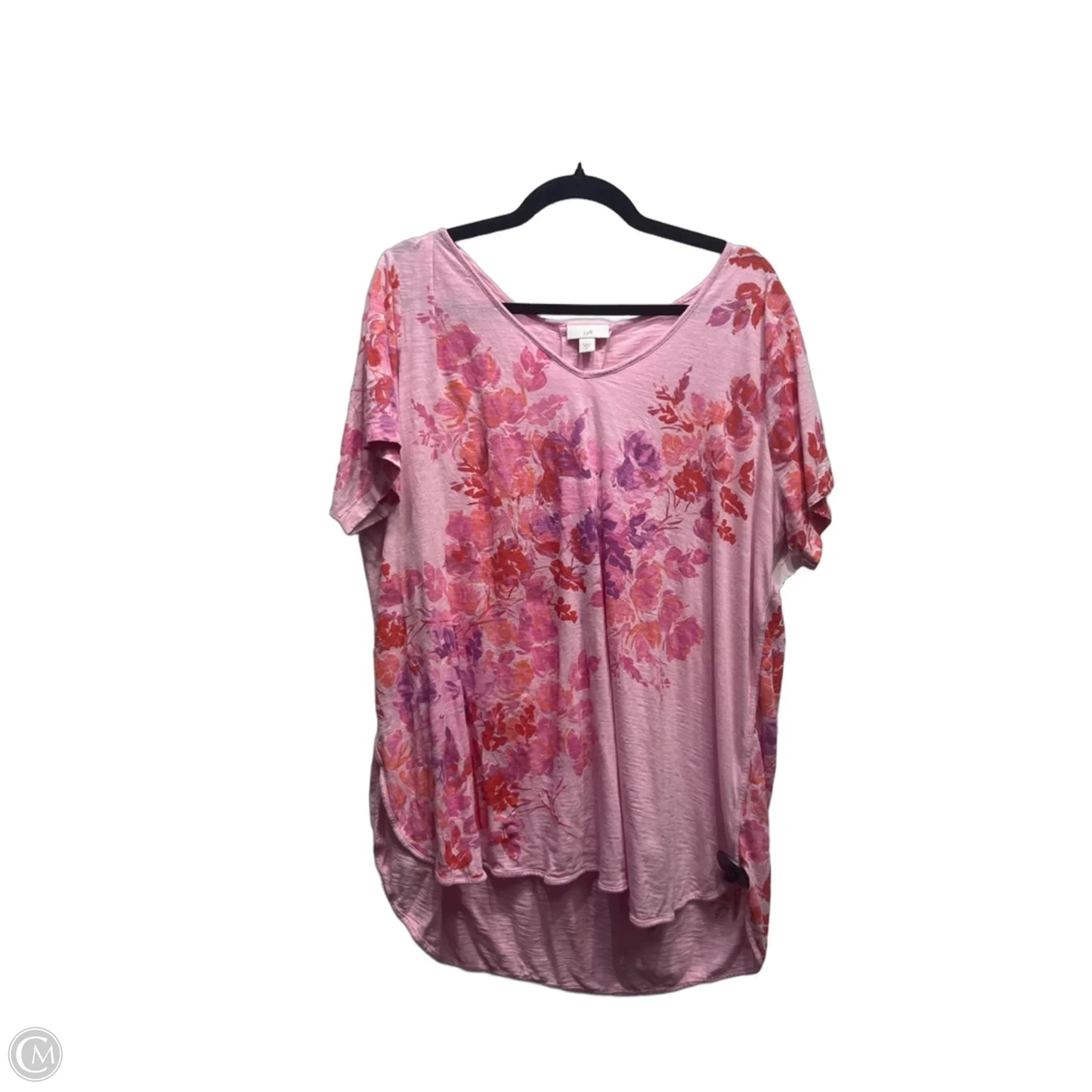 Top Short Sleeve By J. Jill In Orange & Pink, Size: Xl