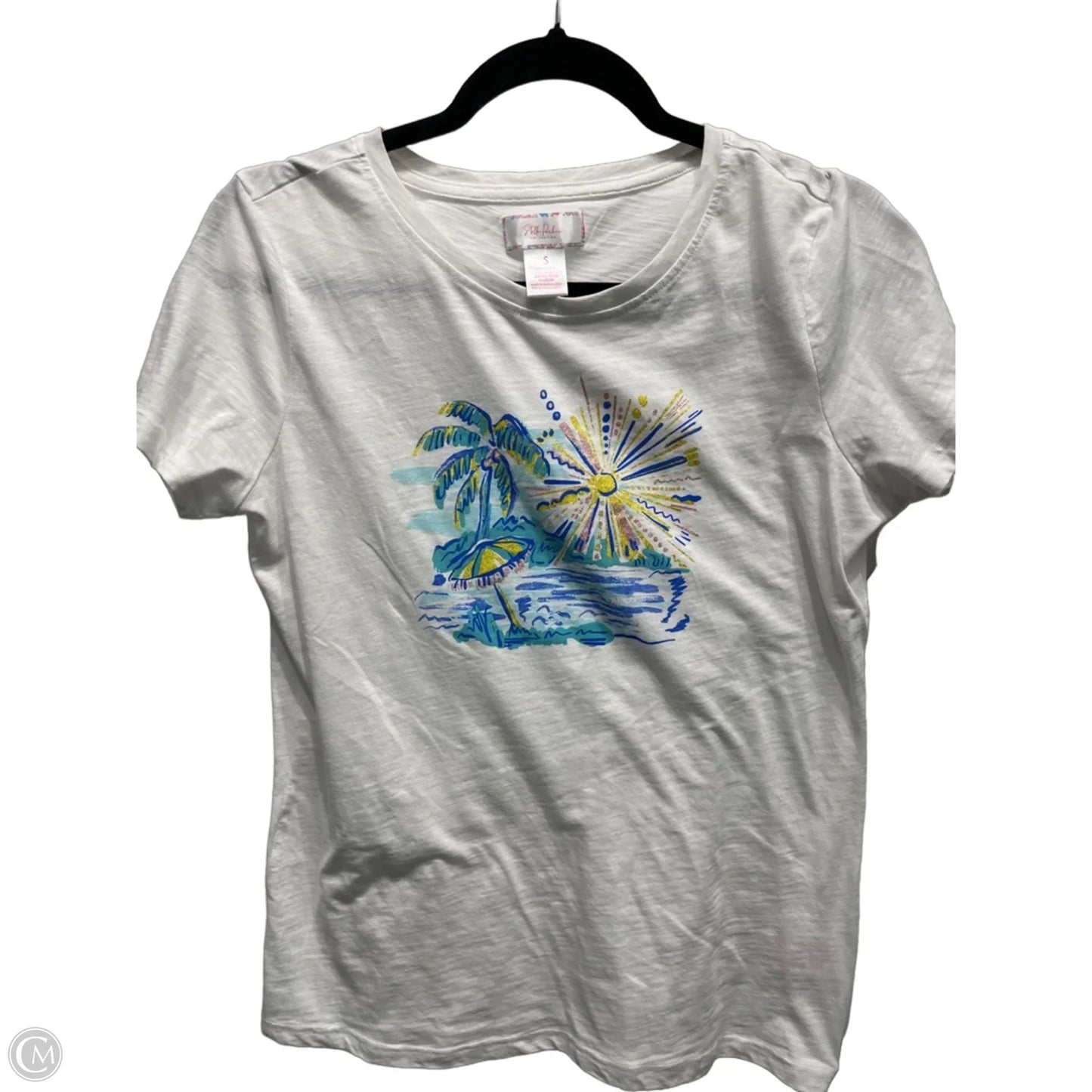 Top Short Sleeve Basic By Stella Parker In Blue & White, Size: S