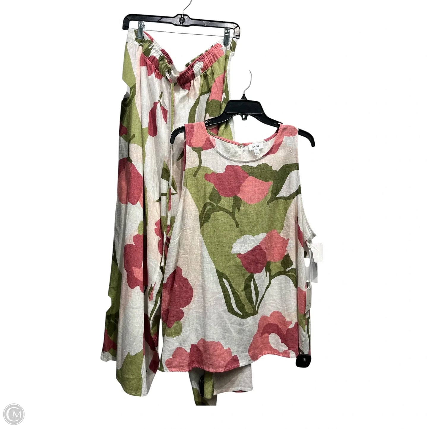 Pants Set 2pc By Cece In Pink & White, Size: Xl