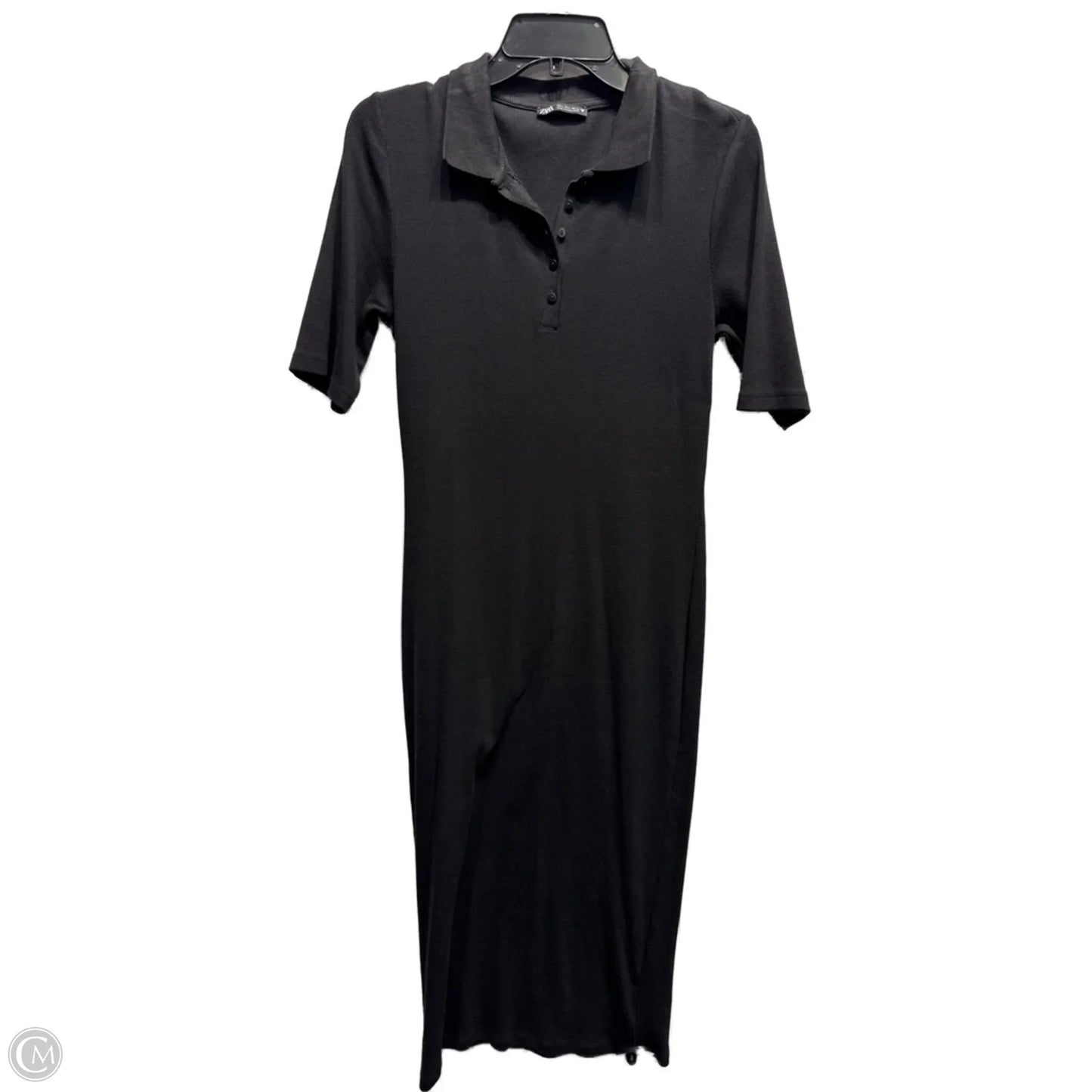 Dress Casual Midi By Zara In Black, Size: L