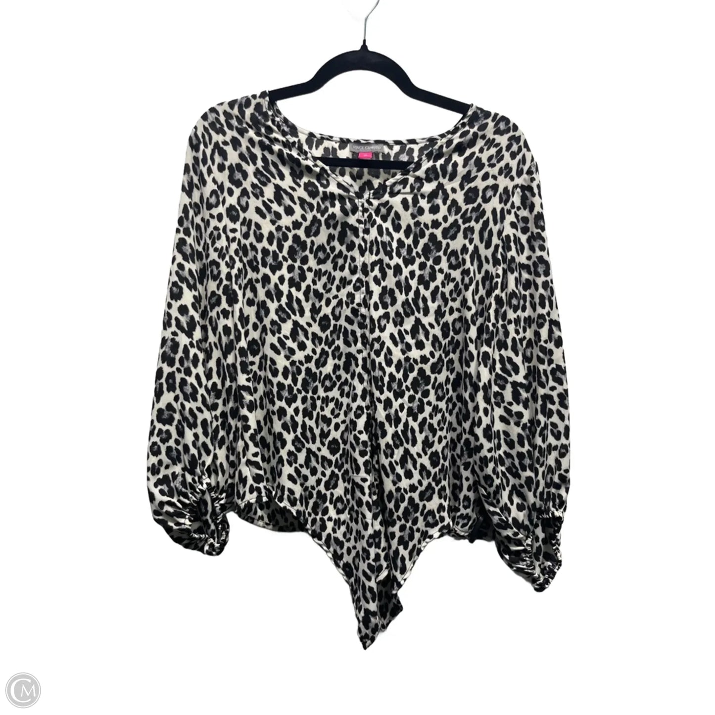 Top Long Sleeve By Vince Camuto In Black & Cream, Size: M