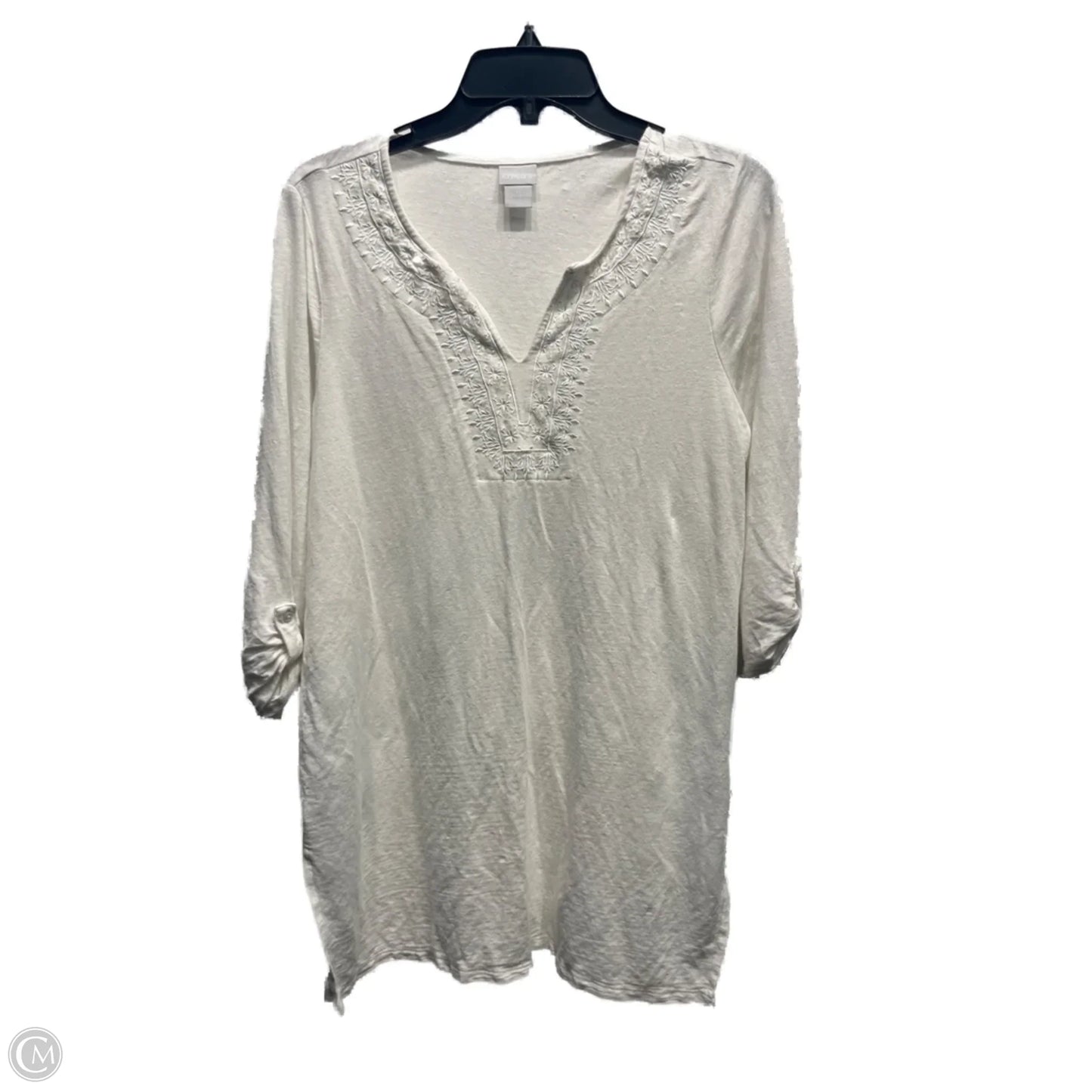 Top Long Sleeve By Chicos In White, Size: S