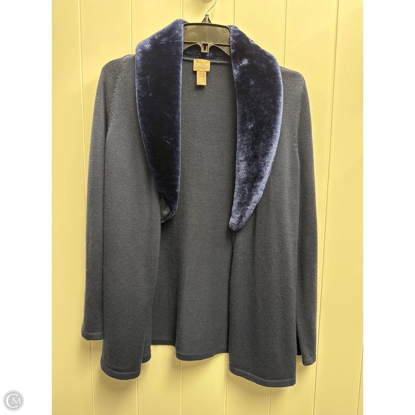 Sweater Cardigan By Chicos In Navy, Size: M
