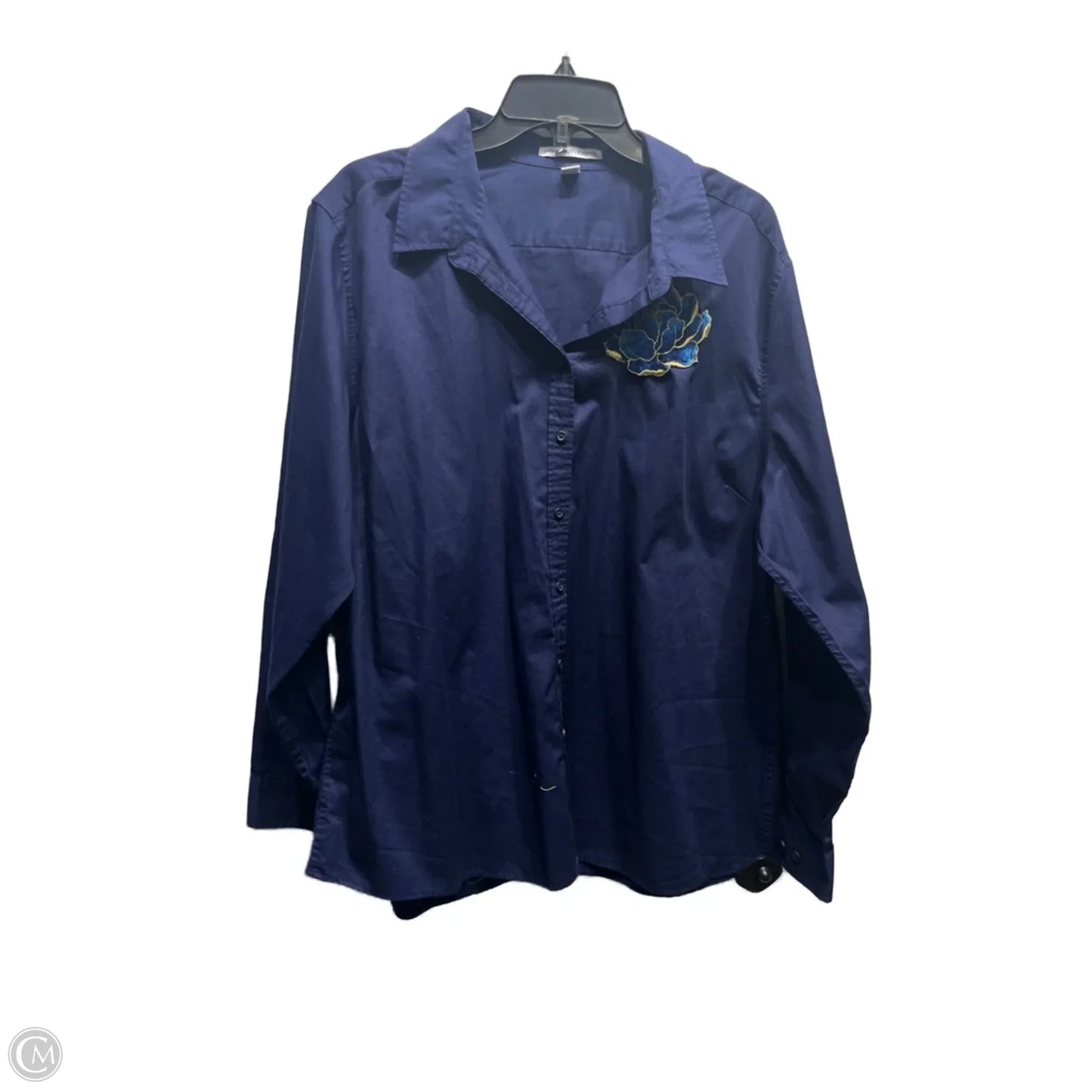 Top Long Sleeve By PORT AUTHORITY In Navy, Size: 3x