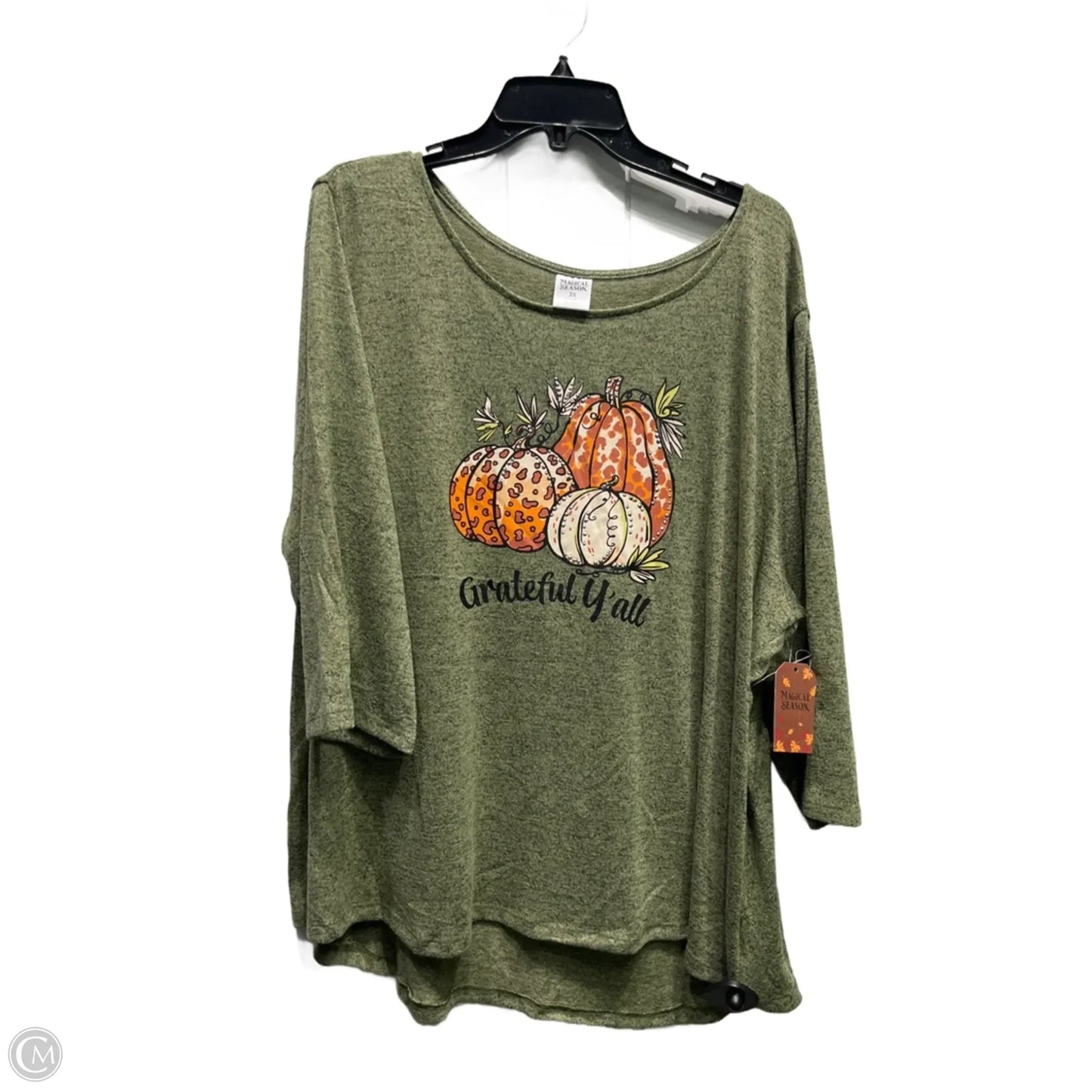 Top Long Sleeve By magical season In Green, Size: 3x