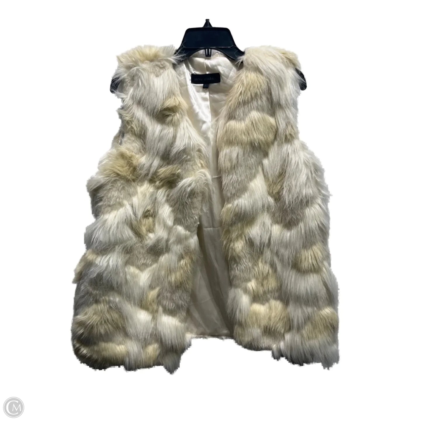 Vest Faux Fur & Sherpa By Steve Madden In Cream, Size: L