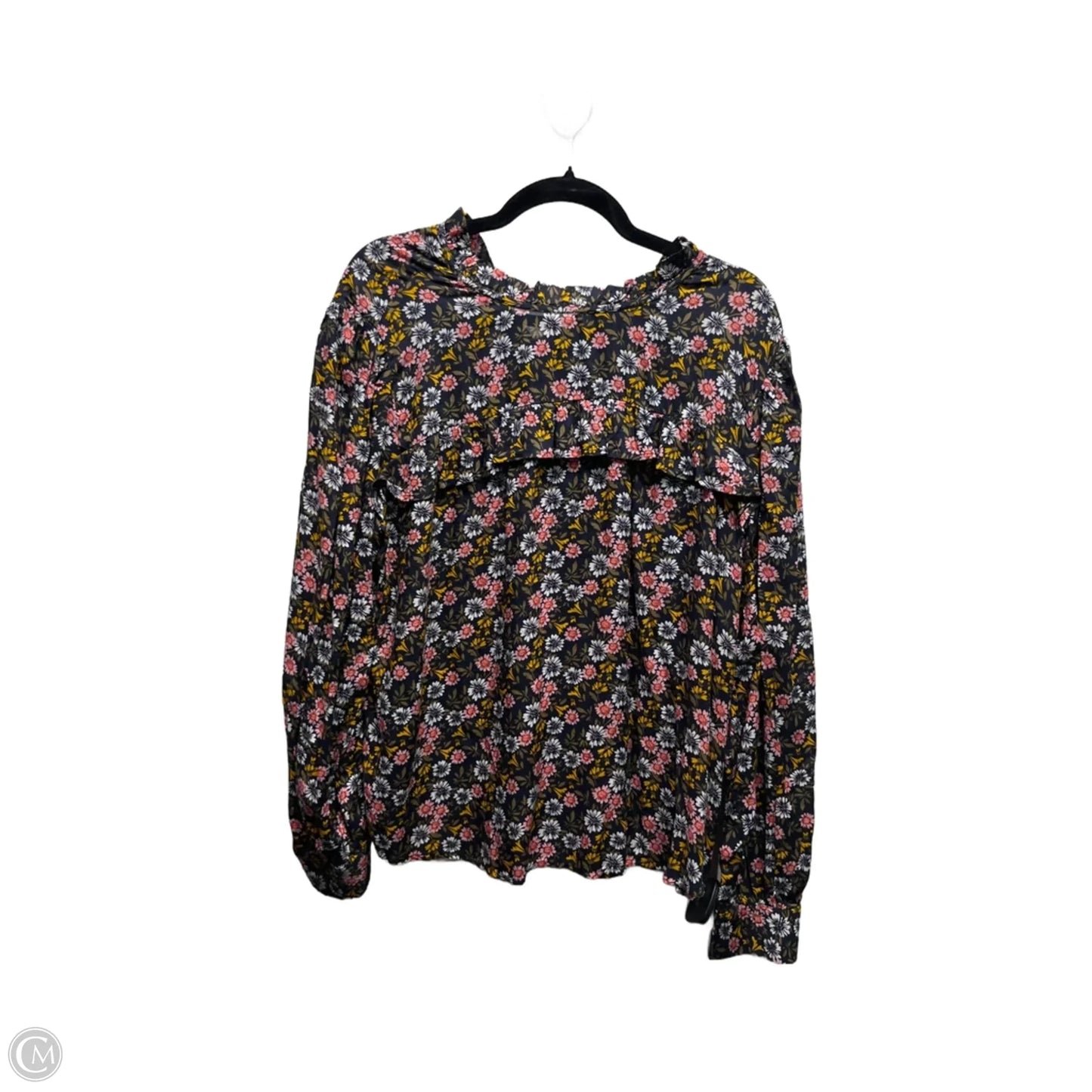 Top Long Sleeve By Loft In Blue & Pink, Size: Lp