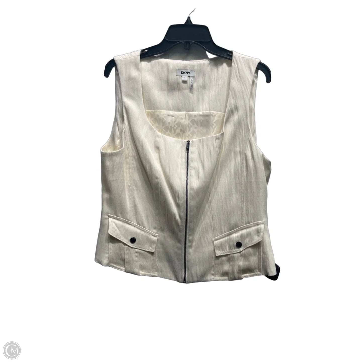 Vest Other By Dkny In Cream, Size: L