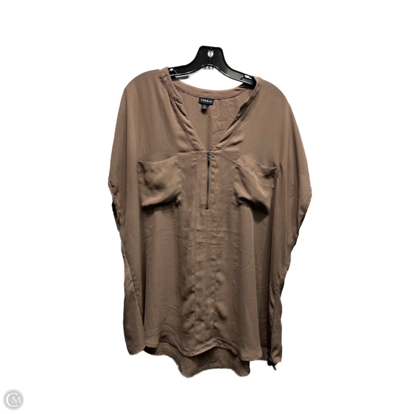 Top Short Sleeve By Torrid In Tan, Size: 2x