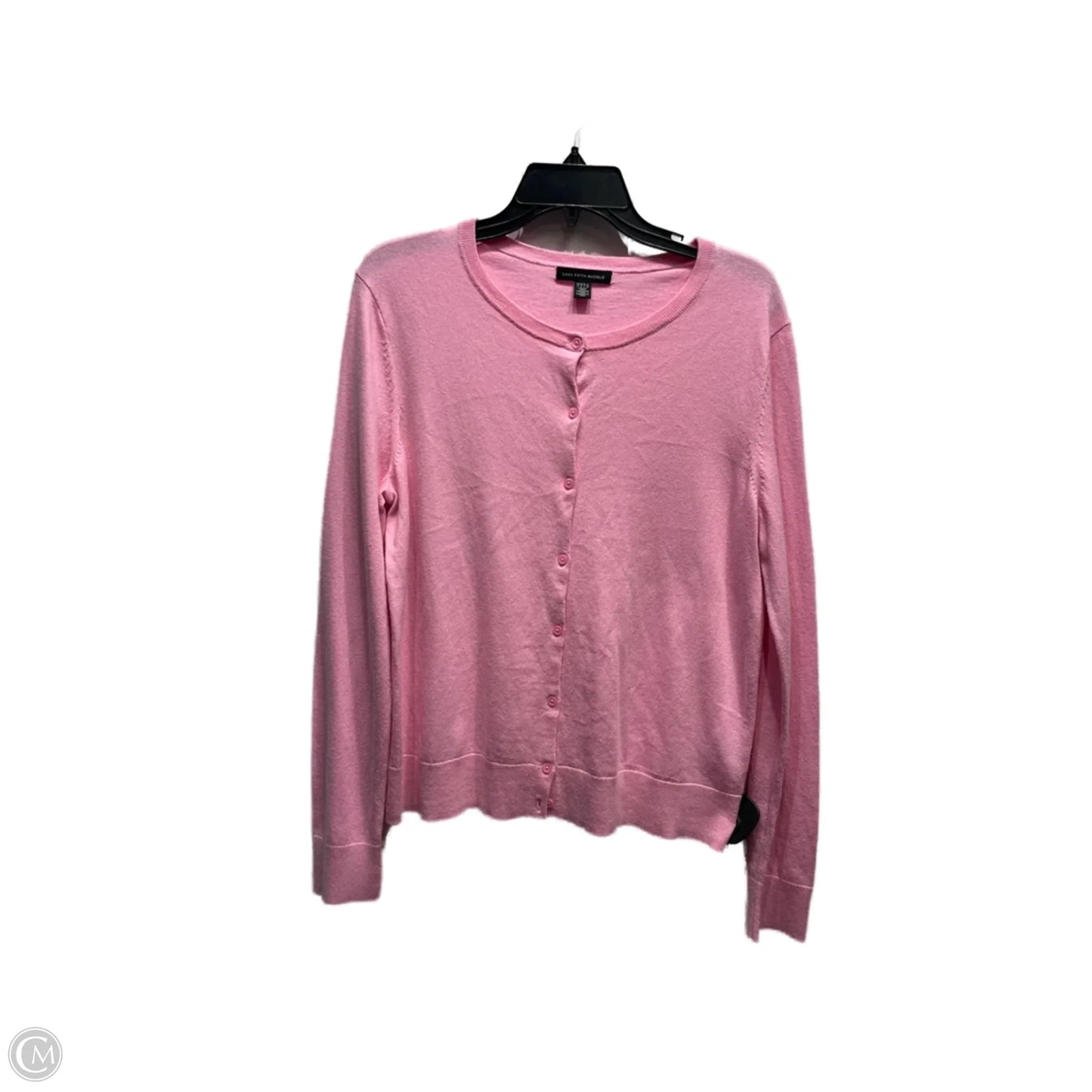 Sweater Cardigan By Saks Fifth Avenue In Pink, Size: L