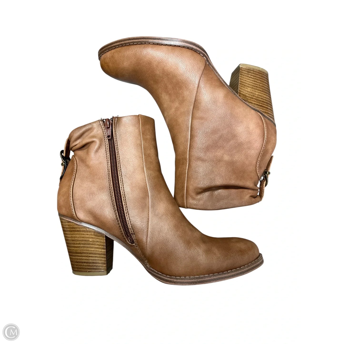Boots Ankle Heels By Bare Traps In Tan, Size: 8