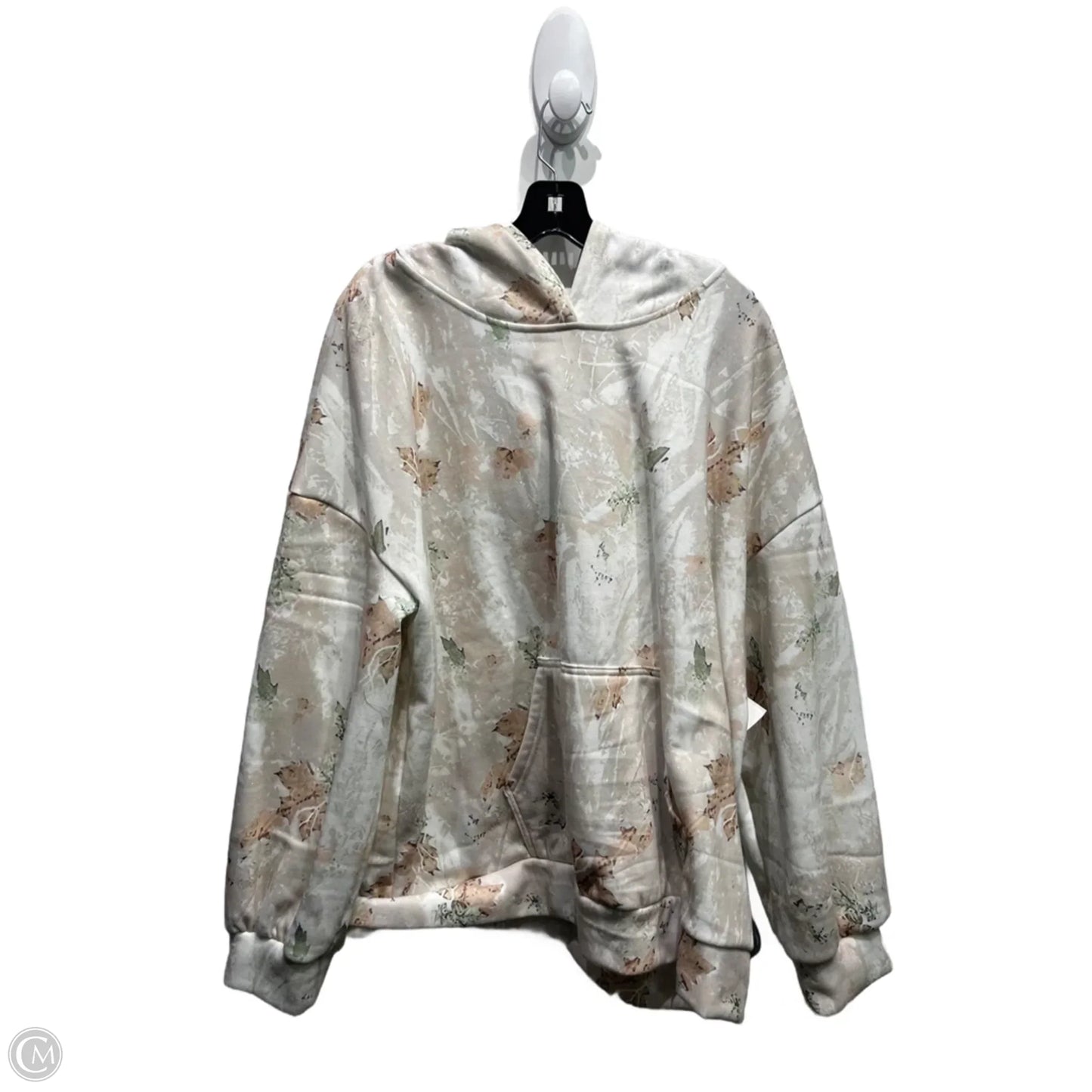 Sweatshirt Hoodie By Clothes Mentor In Green & Tan, Size: 2x