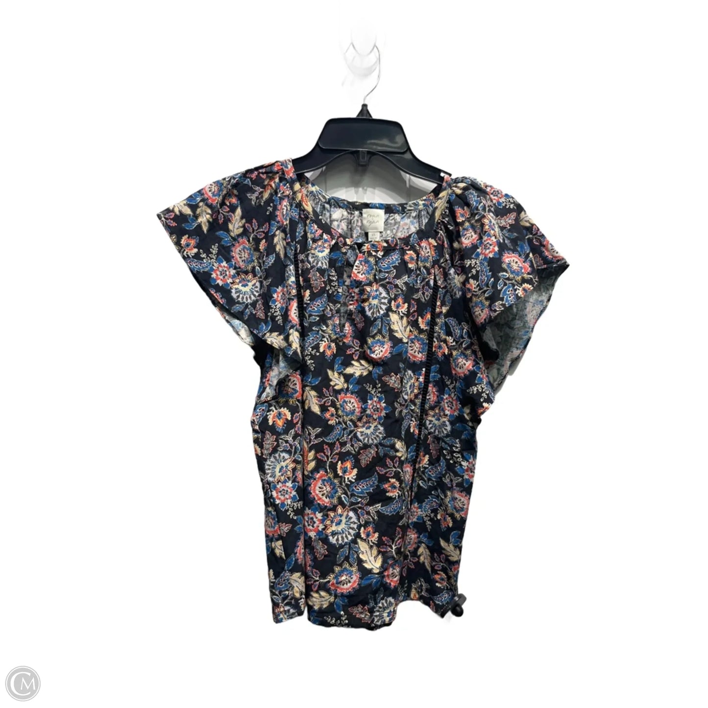 Top Short Sleeve By Anthropologie In Blue & Orange, Size: Xs