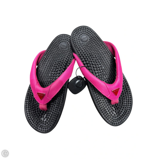 Sandals Flats By KENKOH In Black & Pink, Size: 8
