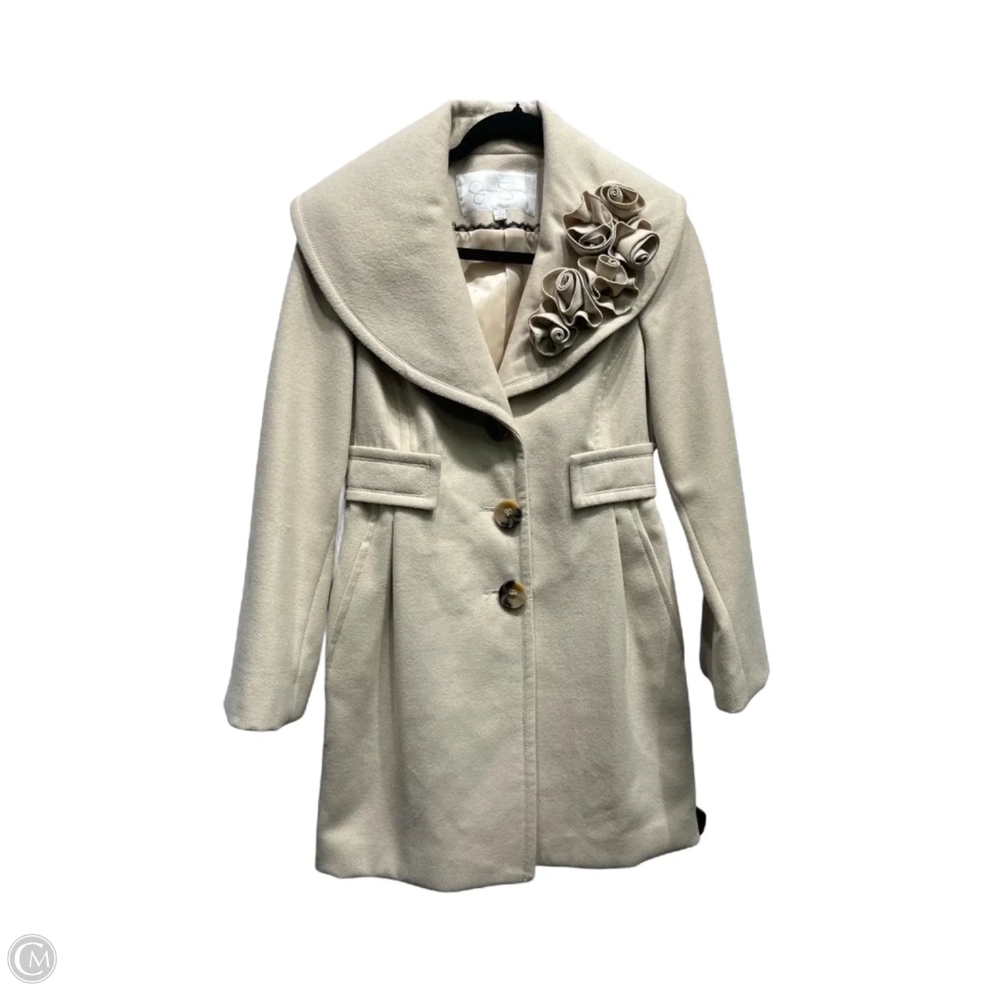 Coat Peacoat By Jessica Simpson In Cream, Size: S