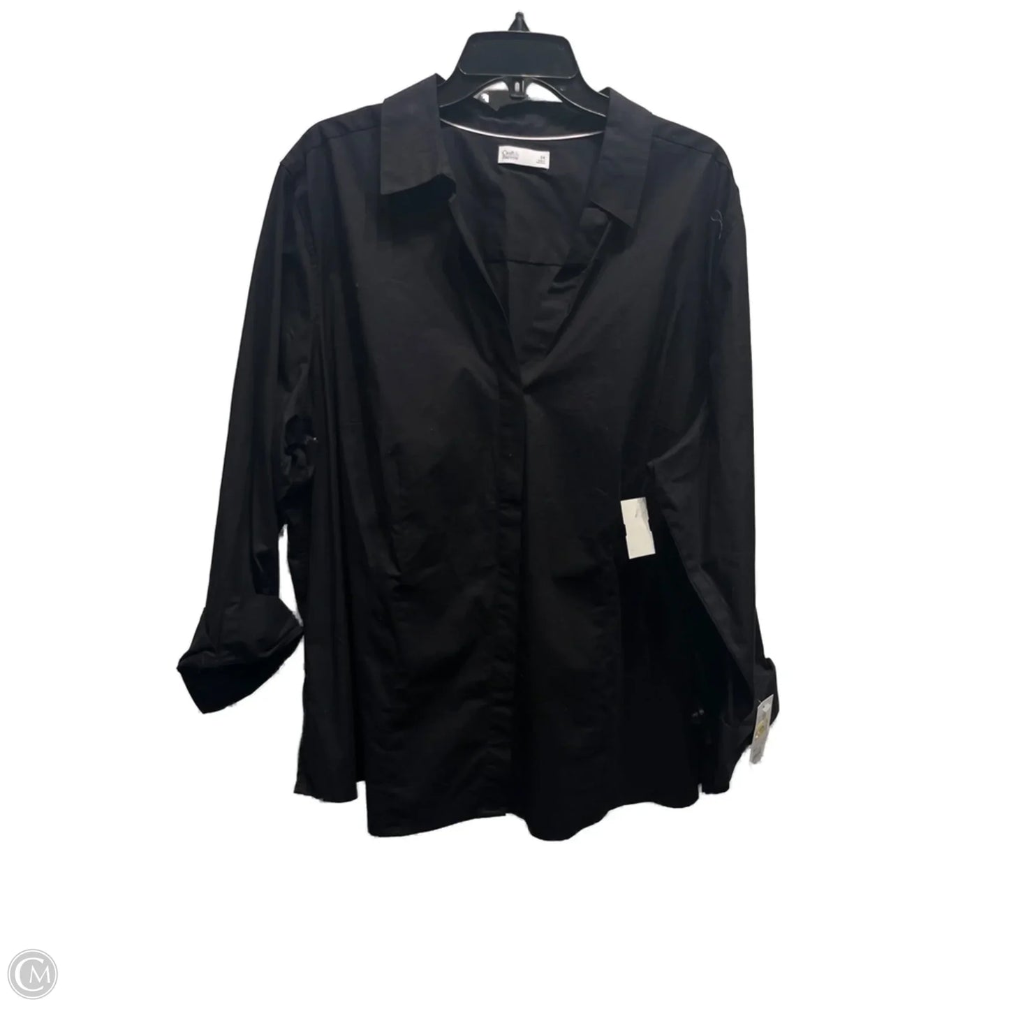 Top 3/4 Sleeve By Croft And Barrow In Black, Size: 3x