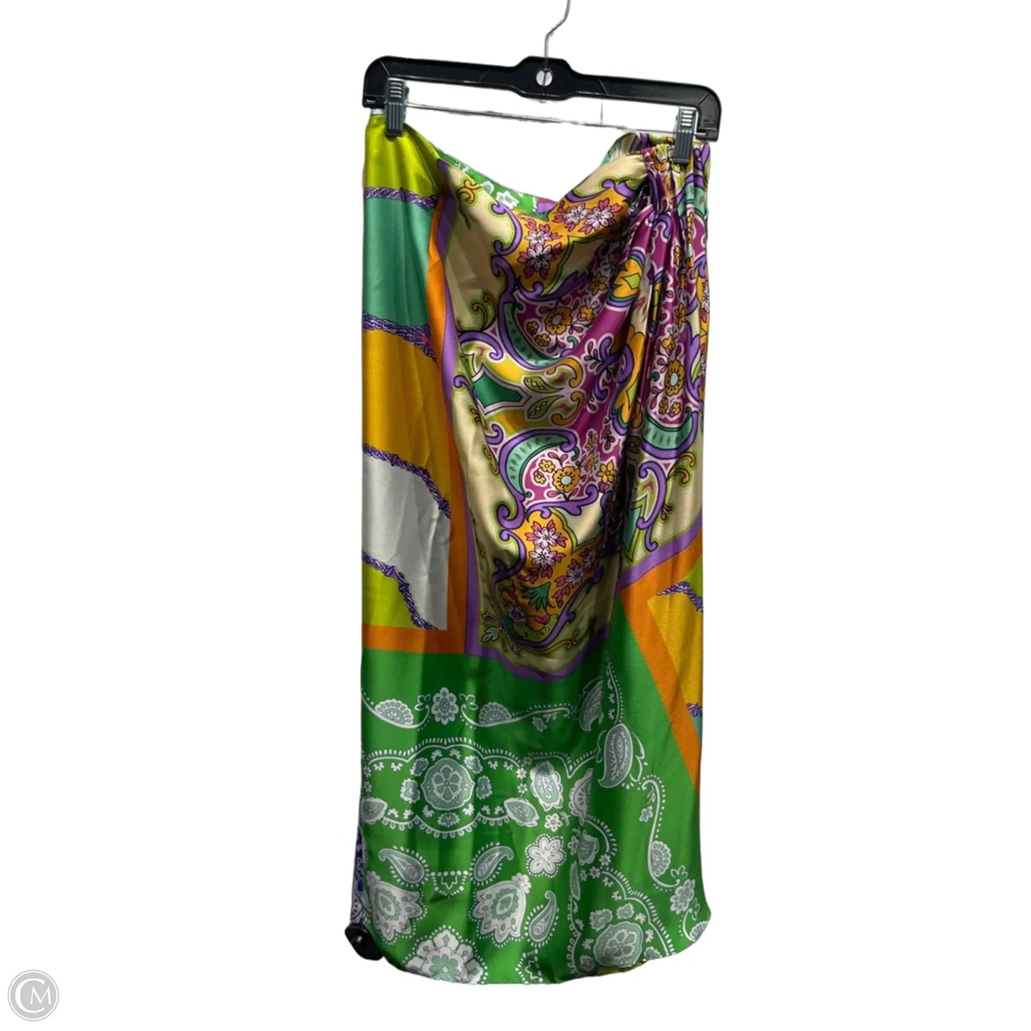 Skirt Maxi By Zara In Green & Purple, Size: L