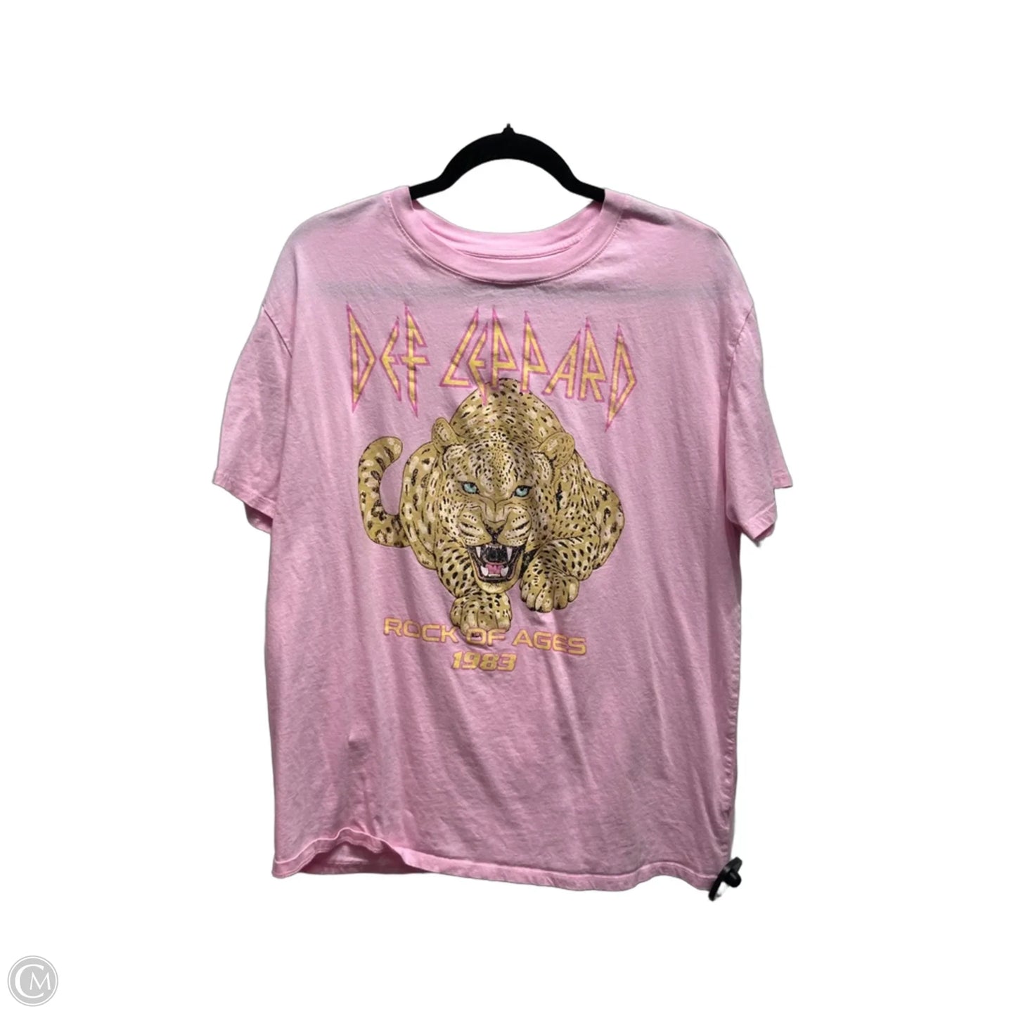 Top Short Sleeve Basic By def leppard In Pink, Size: M