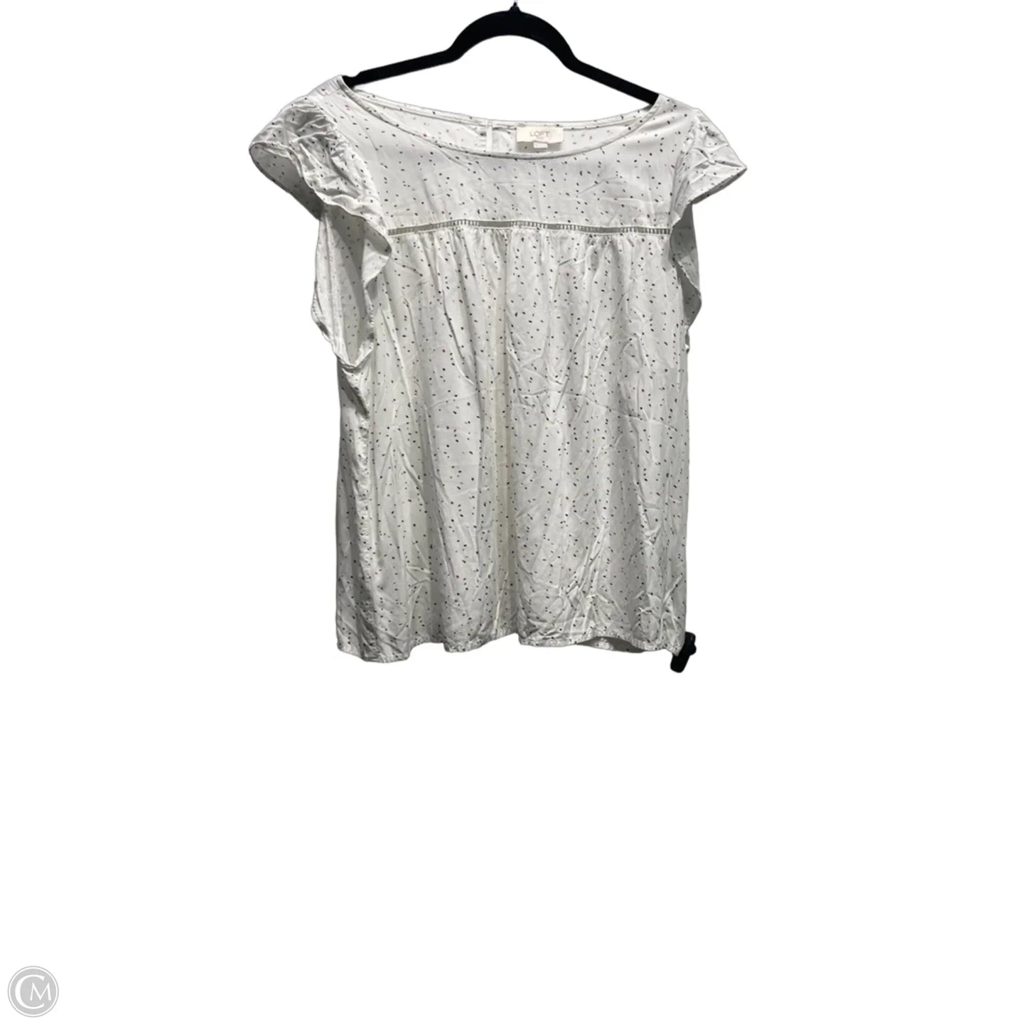 Top Short Sleeve By Loft In Green & White, Size: Xl