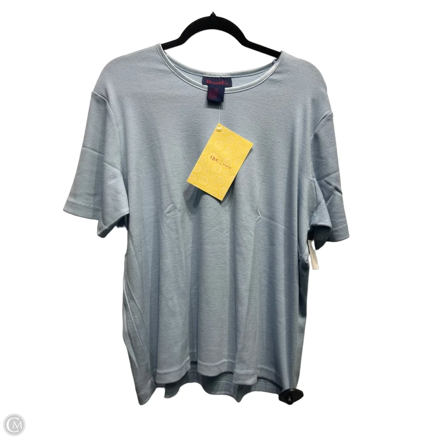 Top Short Sleeve By Denim And Company In Blue, Size: 2x
