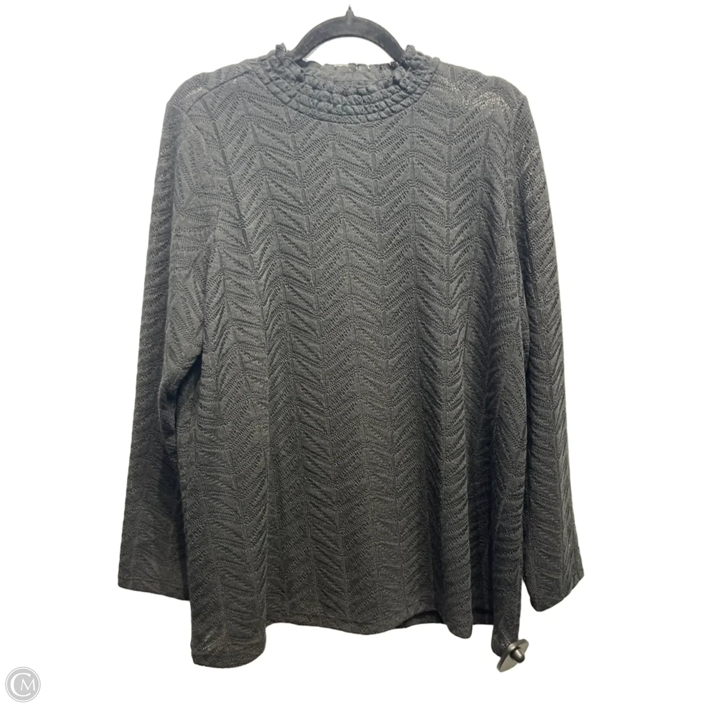 Top Long Sleeve By Logo In Black, Size: 1x