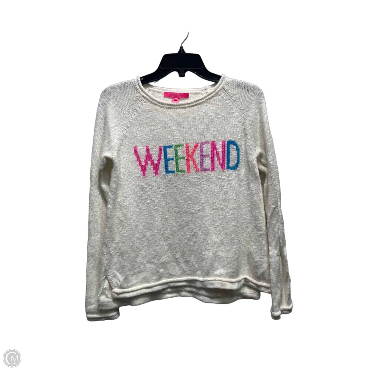 Sweater Designer By Lilly Pulitzer In Pink & White, Size: Xs