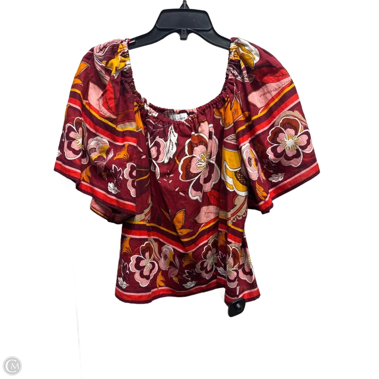 Top Short Sleeve By Gibson And Latimer In Red & Yellow, Size: M