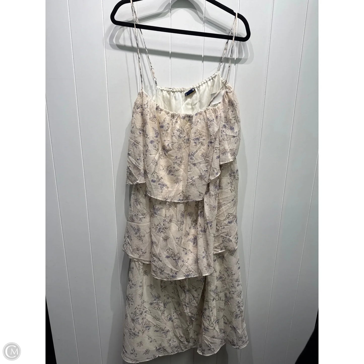 Dress Casual Midi By Arula In Cream & Purple, Size: Xl