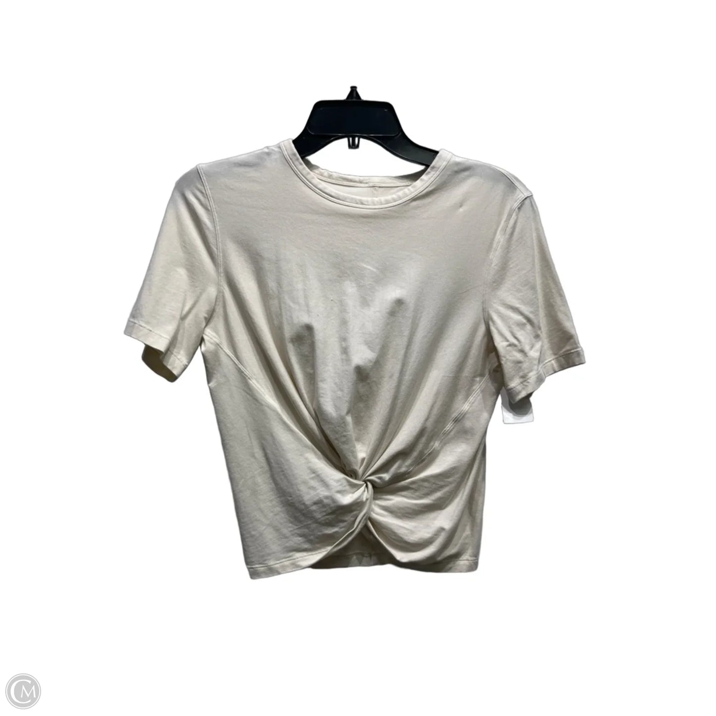 Athletic Top Short Sleeve By Lululemon In Cream, Size: Xs