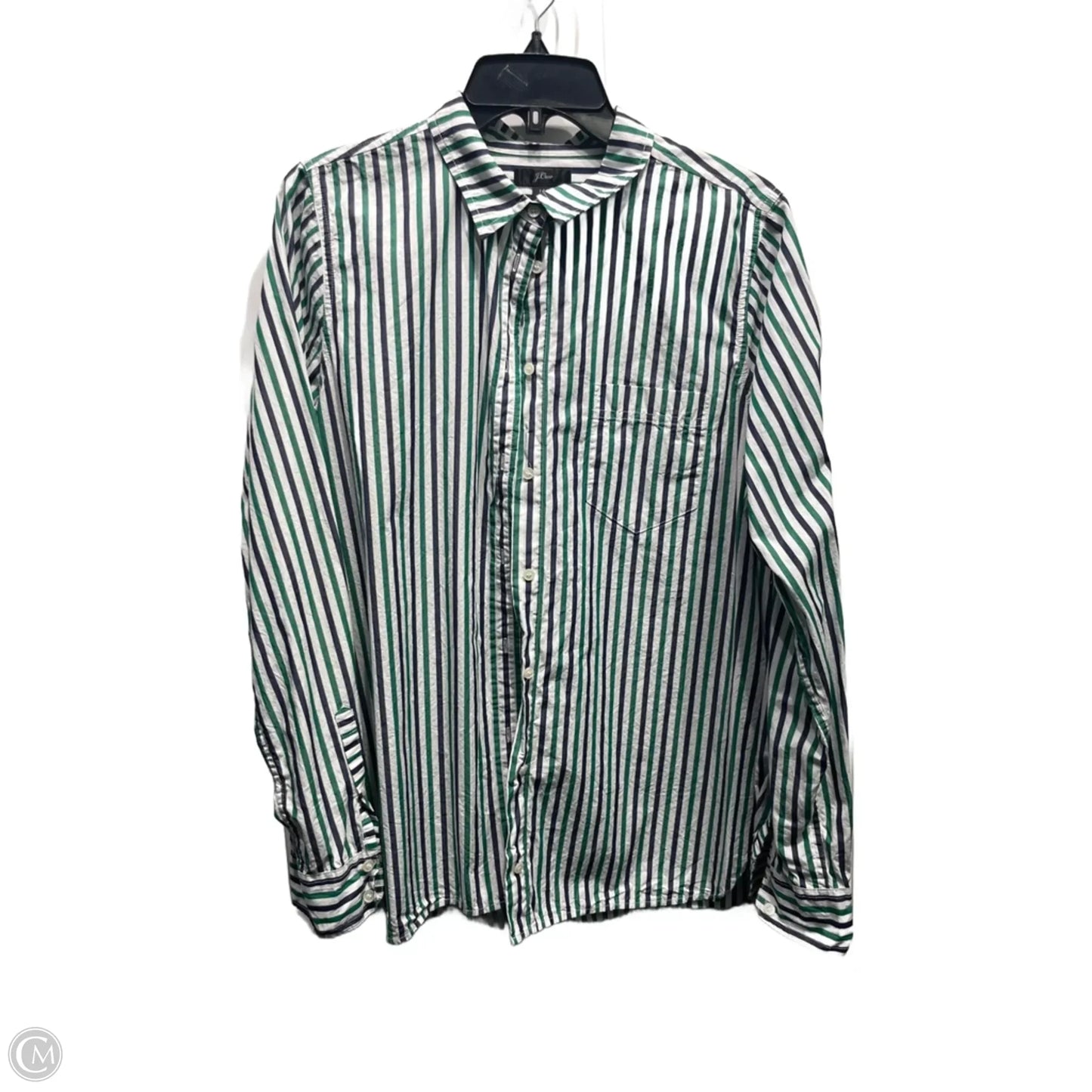 Top Long Sleeve By J. Crew In Green & Purple, Size: L